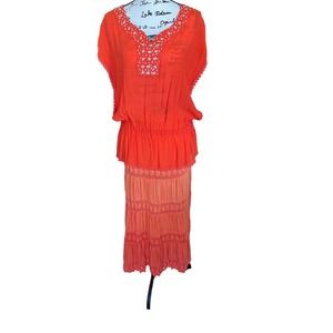 Women’s Valerie Stevens Size Medium Skirt and Shirt Beaded Ombré Skirt Elastic